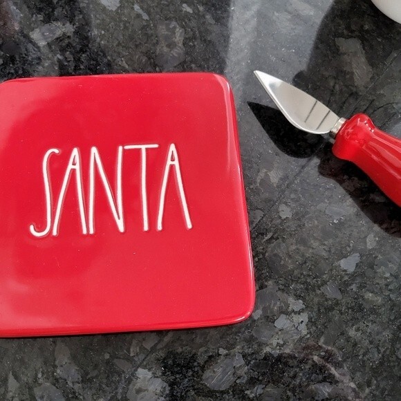 Rae Dunn "Santa" Red Cheese Board - Picture 2 of 4